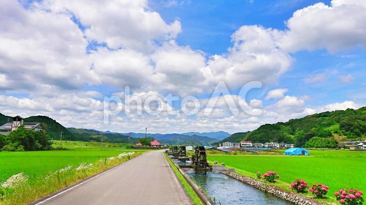 水車の里 風景,自然,農村の写真素材