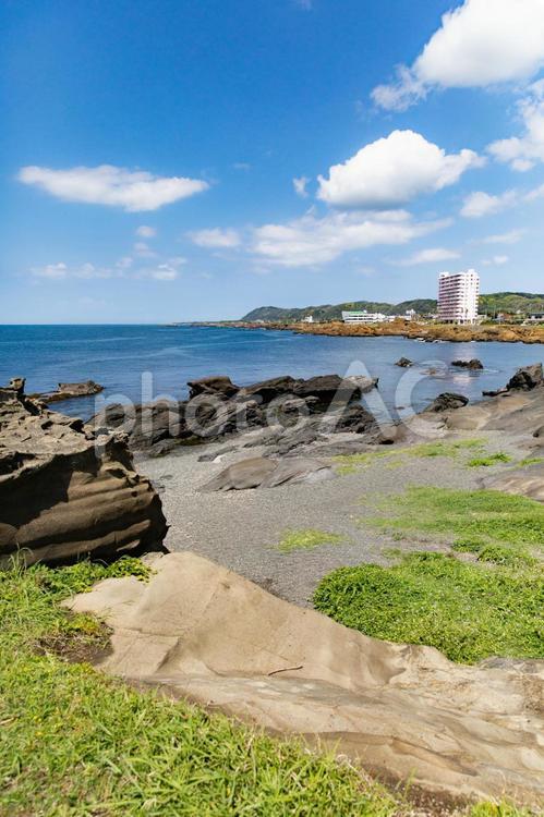 空と海と岩礁 海,岩礁,海岸の写真素材
