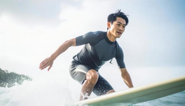 サーフィンをする人物 サーフィンをする人物の写真