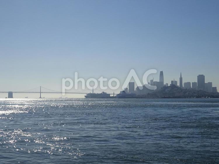 カリフォルニア州、サンフランシスコ サンフランシスコ,サンフランシスコ・ベイブリッジ,サンフランシスコ湾の写真素材