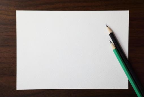 テンプレート_紙と鉛筆 背景,テンプレート,モックアップの写真素材