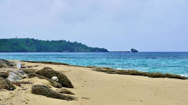 Yajiri Beach on Tsuken Island, Uruma City, Okinawa Prefecture, JPG