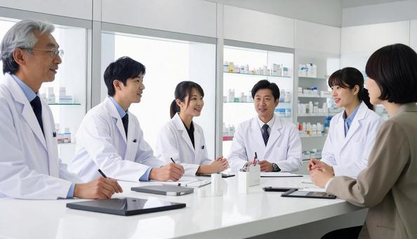 薬剤師がカンファレンスを行っている様子の写真