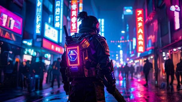 サイバー侍 後ろ姿02 サイバー侍 後ろ姿02の写真