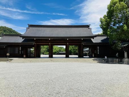 Photo, kashihara shrine, kashihara city, nara prefecture, a shrine, 