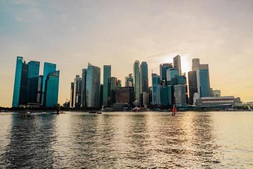 【シンガポール】マリーナベイの街並み マリーナベイサンズ,シンガポール,ベイフロントの写真素材
