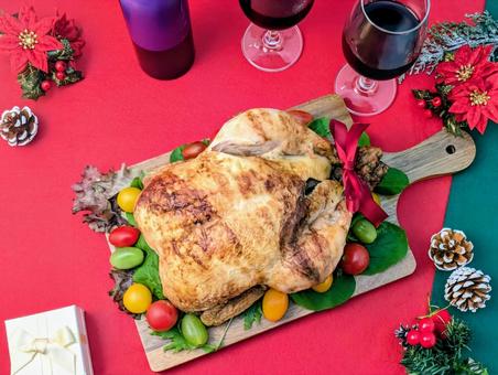 クリスマス（チキン＆ワイン）2の写真