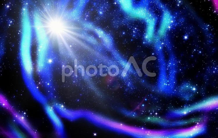 宇宙イメージ素材/星空・オーロラ羽衣銀河 宇宙,星空,銀河の写真素材