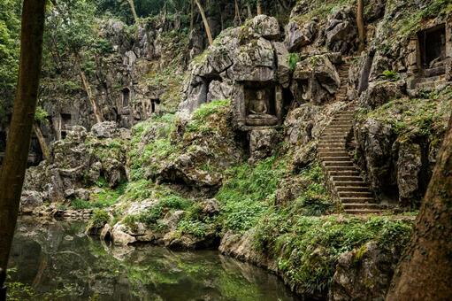 杭州・霊隠寺 飛来峰 霊隠寺,飛来峰,杭州の写真素材