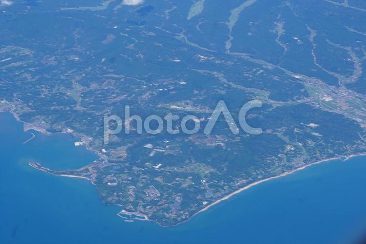 山と飛行機 空,空撮,フライトの写真素材