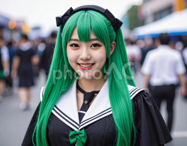 コスプレイヤー女子・イベント会場にて コスプレイヤー,コスプレ,アニメの写真素材