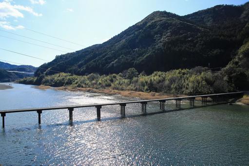 高知県いの町 名越屋沈下橋 高知県いの町 名越屋沈下橋 名越屋沈下橋,沈下橋,橋の写真素材