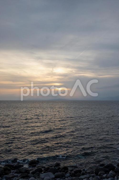 海と夕日 海,夕日,風景の写真素材