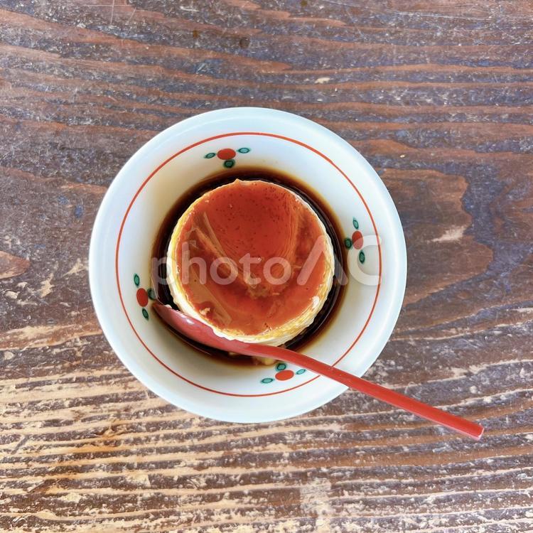 上から見た地獄蒸しプリン 地獄蒸しプリン,プリン,地獄蒸しの写真素材