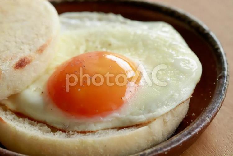 目玉焼きとパン 食べ物,目玉焼き,パンの写真素材