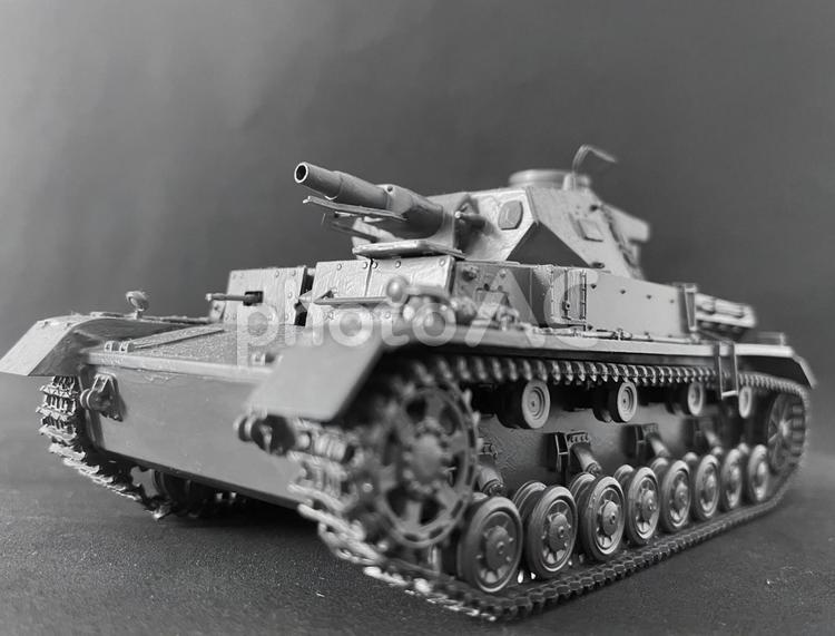 おもちゃの戦車 プラモデル,おもちゃ,プラモの写真素材
