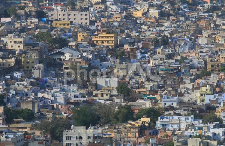 インド　ウダイプル歴史的建造物の町並み インド,ウダイプル,町並みの写真素材