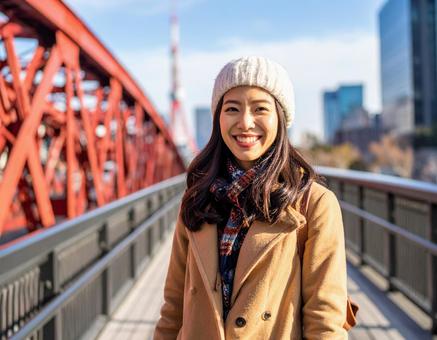 カメラ目線の女性 カメラ目線の女性の写真