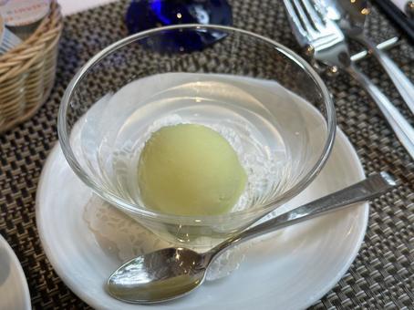 マスカットのシャーベット 昼食,レストラン,食事の写真素材