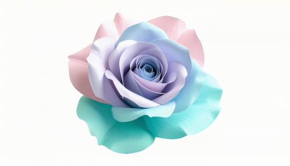 パステルカラーの紙製薔薇(背景透過) パステルカラーの紙製薔薇(背景透過)の写真