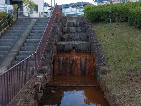 段差のある水路 水路,側溝,川の写真素材