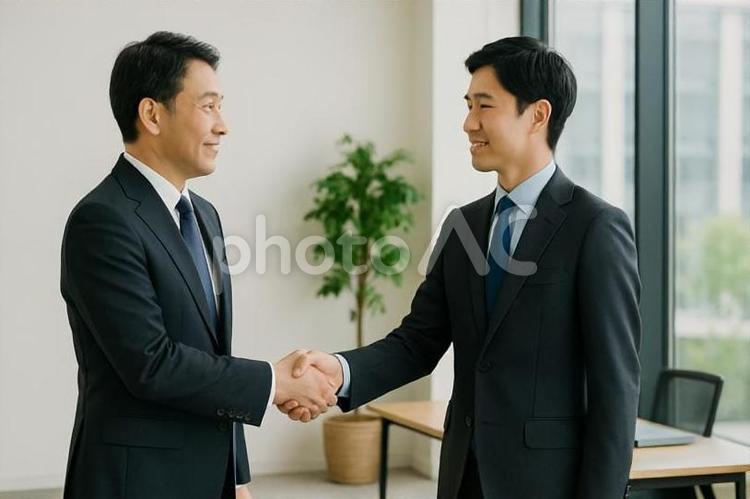 握手を交わすビジネスマン ビジネス,ビジネスマン,男性の写真素材