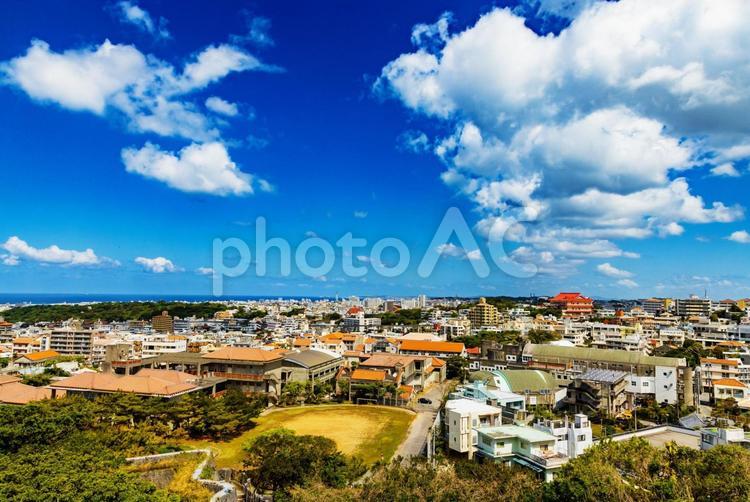 沖縄-首里城公園からの眺め-02 都市景観,街並み,首里城公園の写真素材