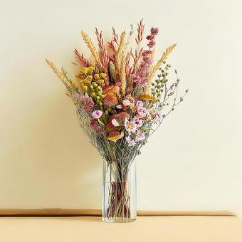 ナチュラルテイストの花束飾り ナチュラルテイストの花束飾りの写真