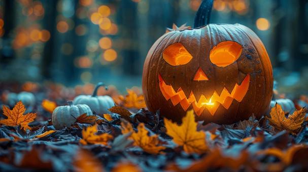 秋色に包まれたハロウィンの風景 秋色に包まれたハロウィンの風景 ジャックオーランタン,かぼちゃ,ハロウィンの写真素材