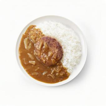 カレーライス ハンバーグトッピング カレーライス ハンバーグトッピングの写真