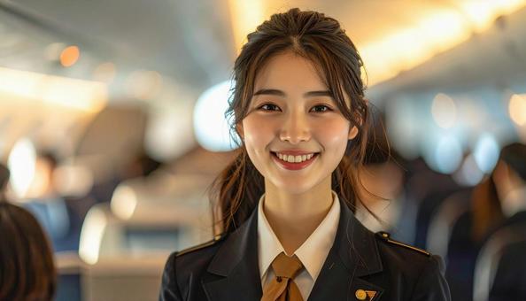 女性客室乗務員の写真