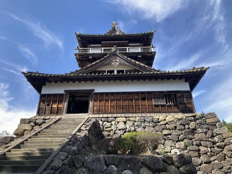 お城 お城 城,青空,石畳の写真素材