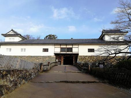 Photo, national treasure, hikone castle, corridor bridge, 