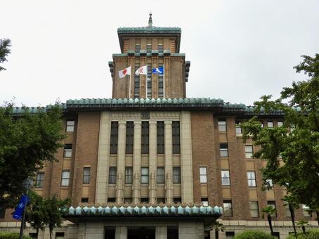 曇天の神奈川県庁本庁舎 神奈川県,神奈川県庁,神奈川の写真素材