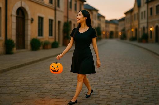 ランタン持つ横顔女性の写真