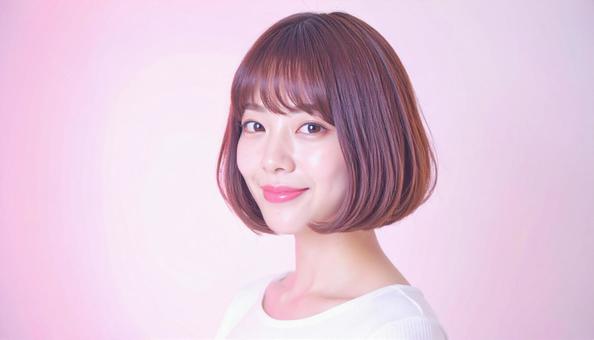 ヘアスタイルモデル：グラデーションボブの写真