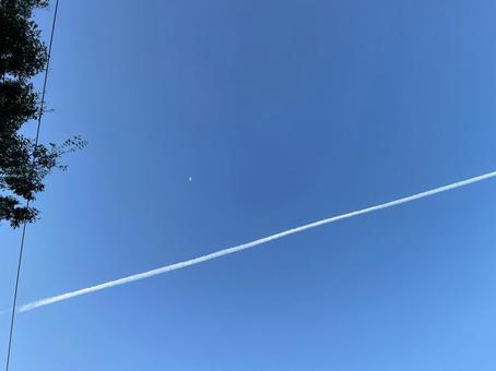 飛行機雲 飛行機雲の写真