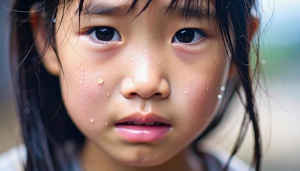 泣き顔の日本人の女の子 泣き顔の日本人の女の子の写真