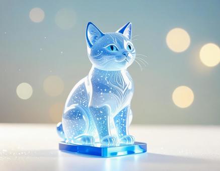 ガラスの猫のオブジェ ガラスの猫のオブジェの写真