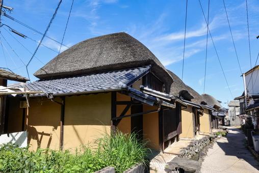 肥前浜宿 茅葺き町屋 肥前浜宿 茅葺き町屋 町並み,宿場町,肥前浜宿の写真素材