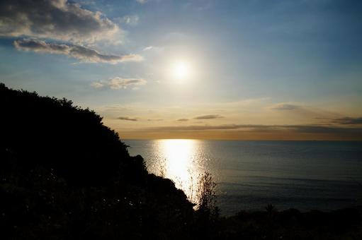 海の夕景 海の夕景 海,夕陽,海原の写真素材