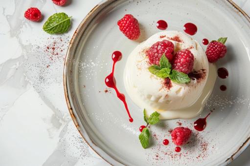 ラズベリーデザートの写真