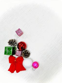 クリスマス(オーナメントとリボン) 01 リボン,オーナメント,飾りの写真素材