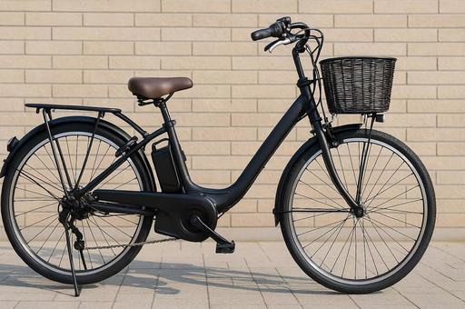 電動アシスト自転車の側面・エコ通勤・移動 電動アシスト自転車の側面・エコ通勤・移動の写真
