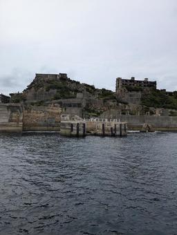 軍艦島 軍艦島 廃墟,長崎,軍艦島の写真素材