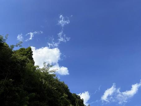 青空と夏の山並み 青空と夏の山並みの写真