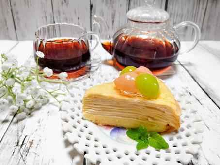 ケーキでティータイム ケーキでティータイム ケーキ,紅茶,ティータイムの写真素材