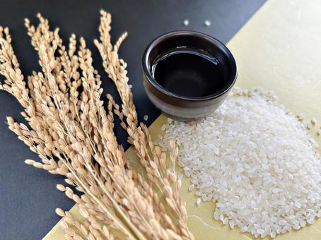 お米と日本酒 9 米,稲穂,酒の写真素材