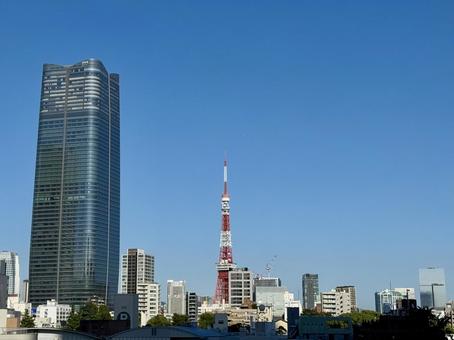 森ビルと東京タワー 森ビルと東京タワーの写真