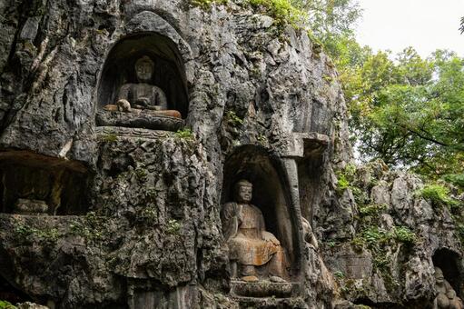 杭州・霊隠寺 飛来峰 霊隠寺,飛来峰,杭州の写真素材
